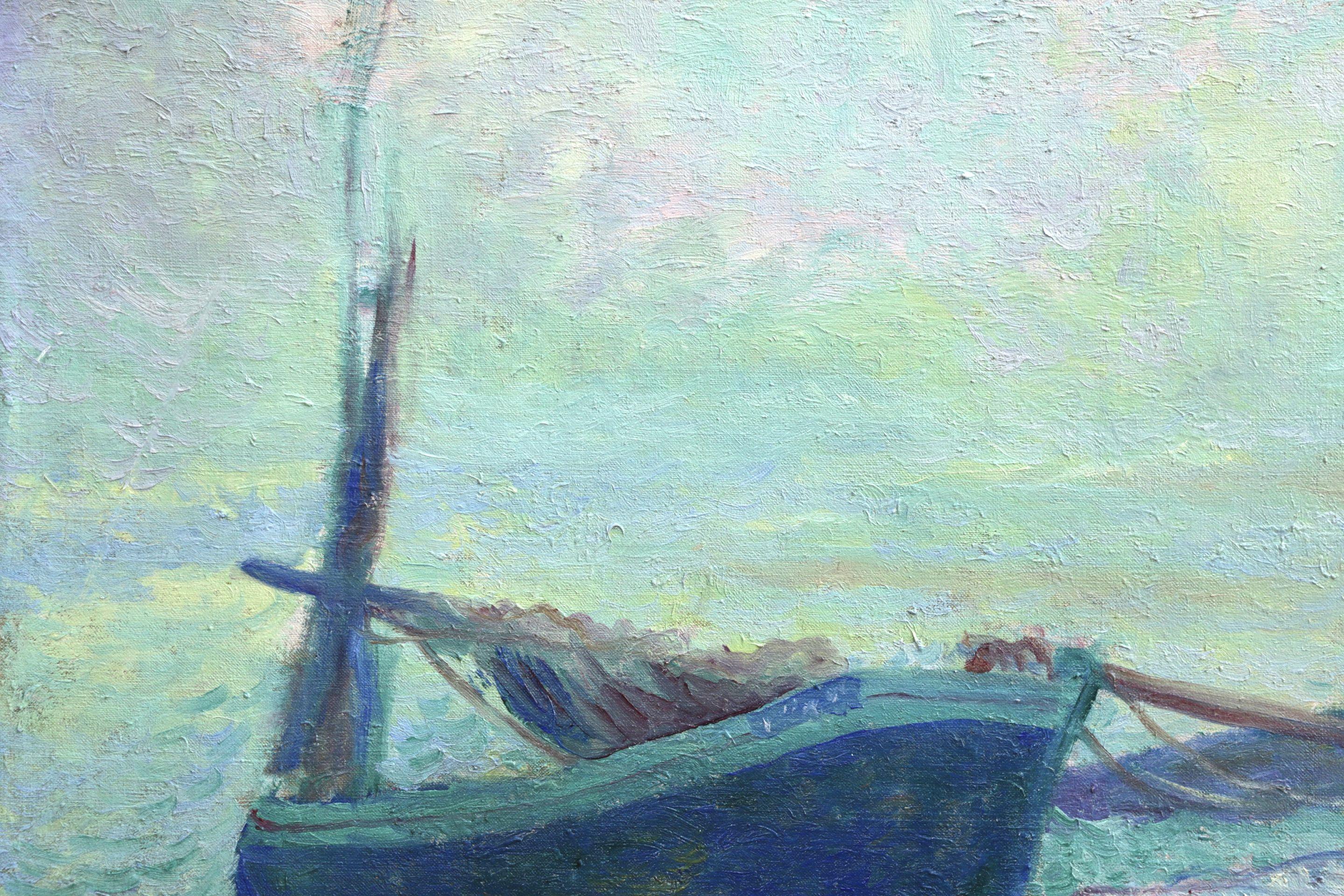 Bateaux a Etretat – Ölgemälde, Boote an der Küste von Theodore Earl Butler, 19. Jahrhundert 2
