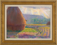 Grainstacks in plaine des Ajoux, Giverny by Theodore Earl Butler