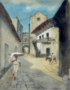 Taxco, Mexico - 1930's Figurative Village Landscape