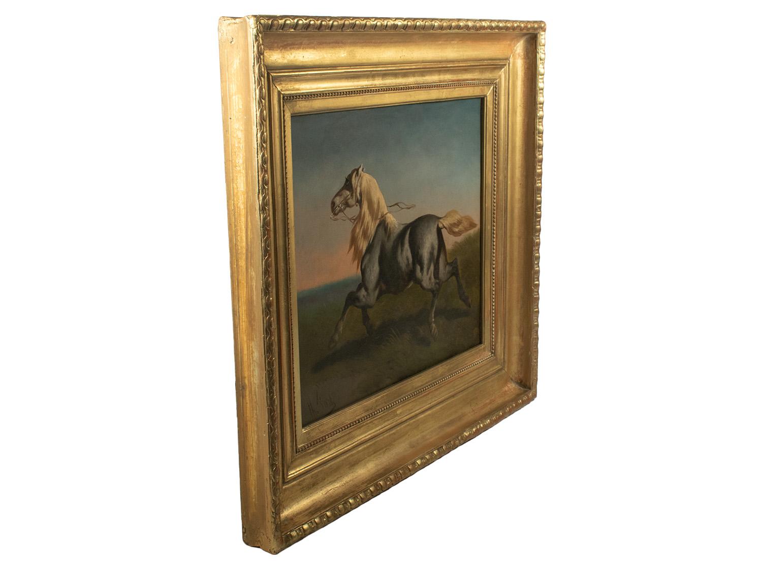 Théodore Fort (French 1810–1896) – Oil on Canvas – LOOSE HORSE For Sale 2