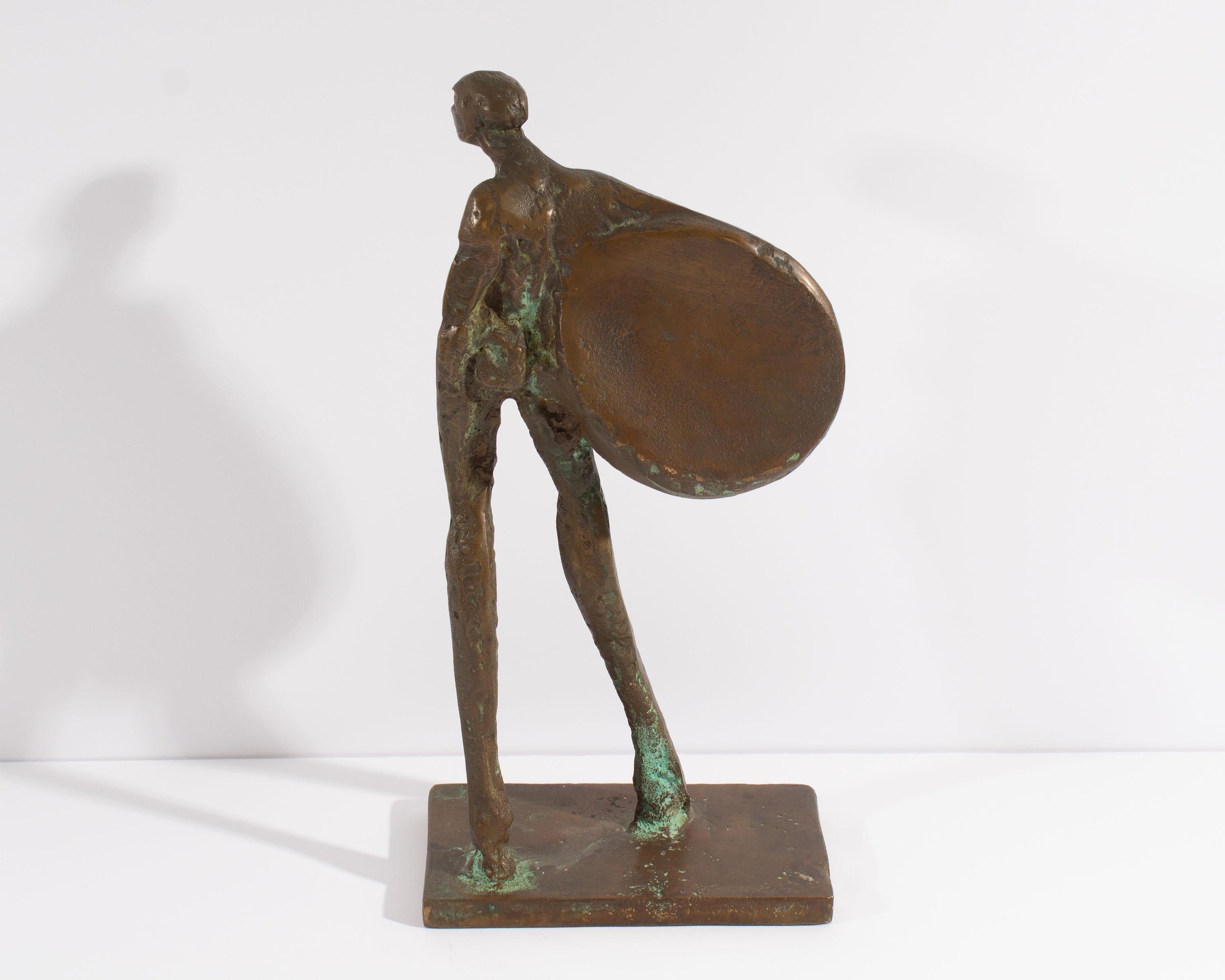 American Theodore Gall Signed 1976 Abstract Bronze Sculpture of a Nude Figure  For Sale