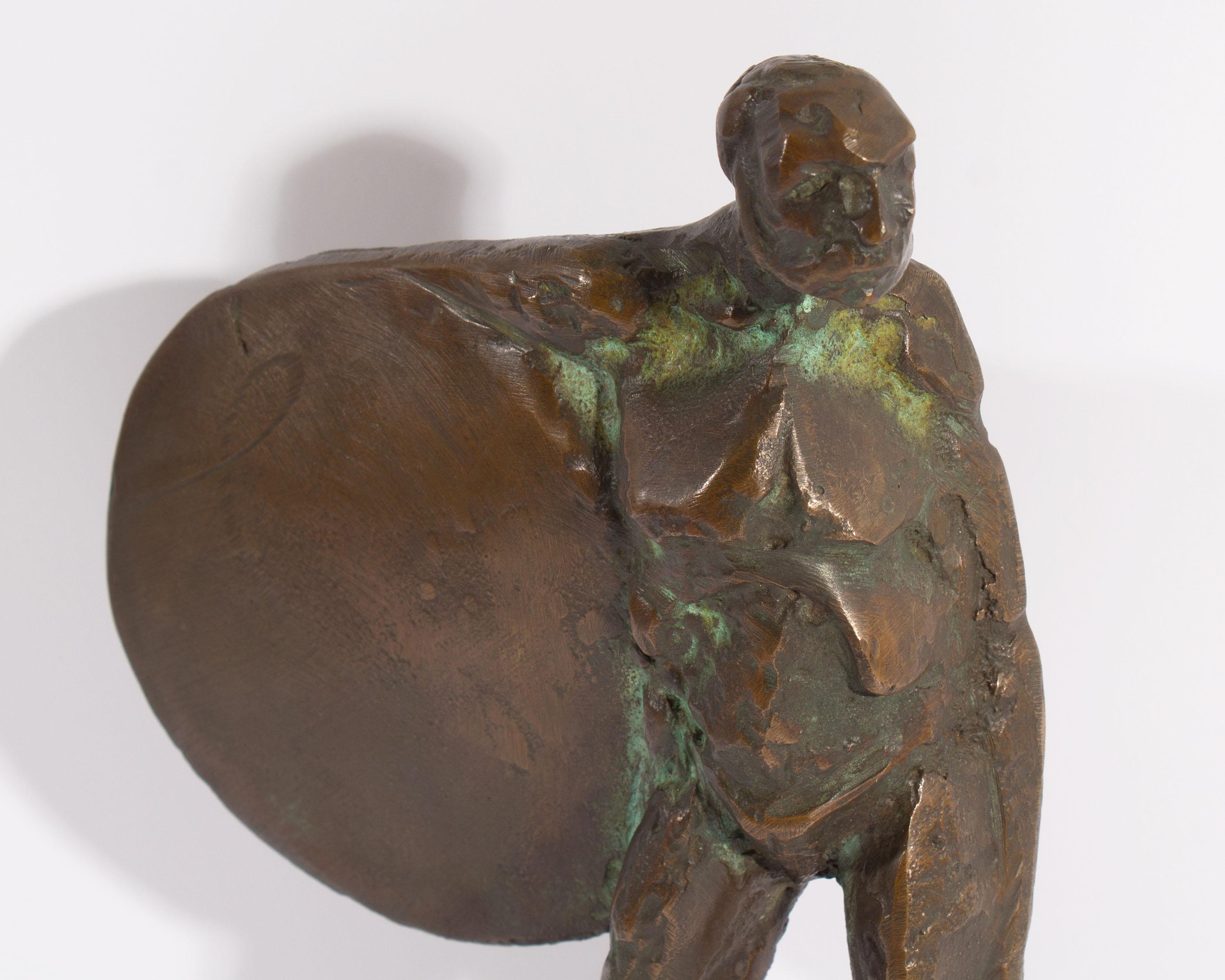 Late 20th Century Theodore Gall Signed 1976 Abstract Bronze Sculpture of a Nude Figure  For Sale