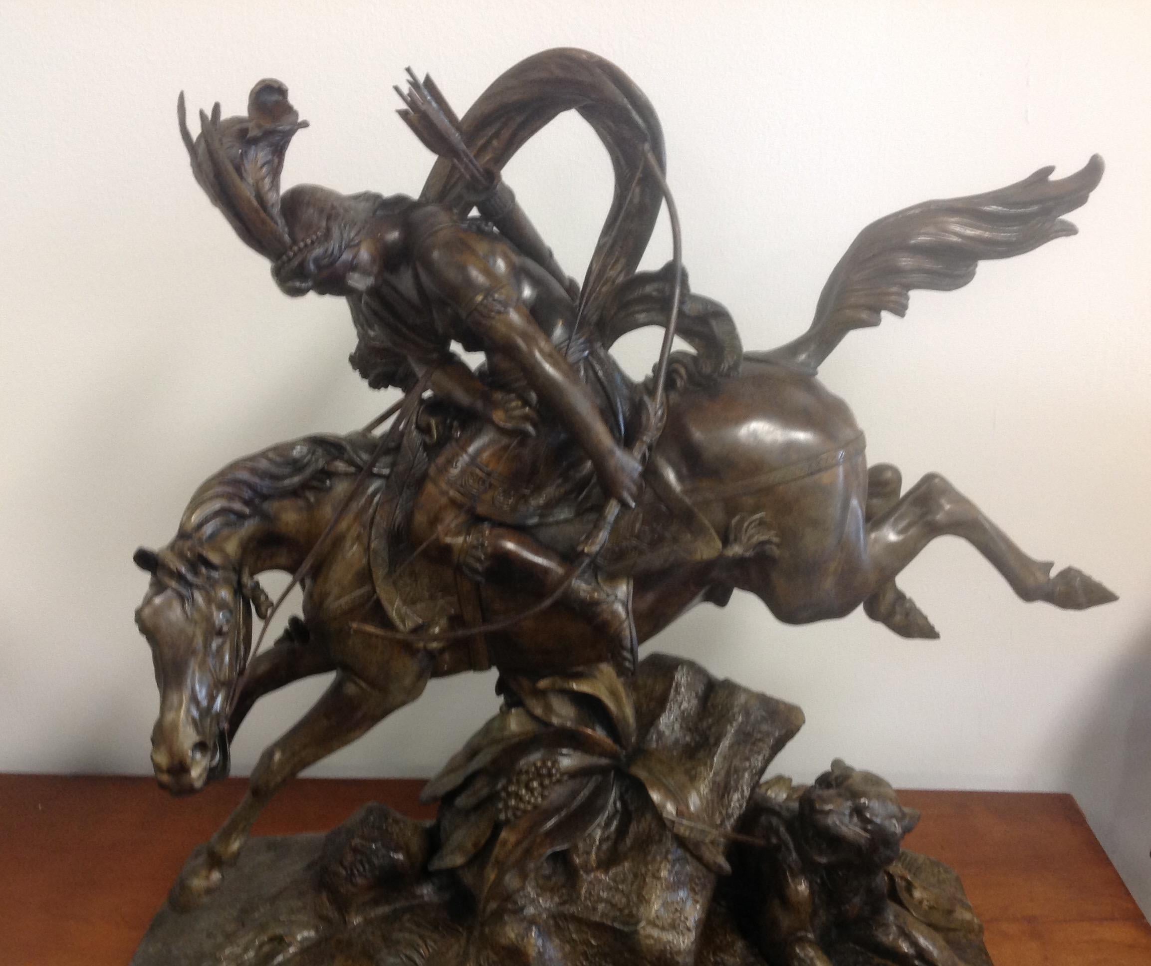 Amazing bronze group sculpture by Theodore Gechter. Unsurpassed quality and detail. Please see all pictures.