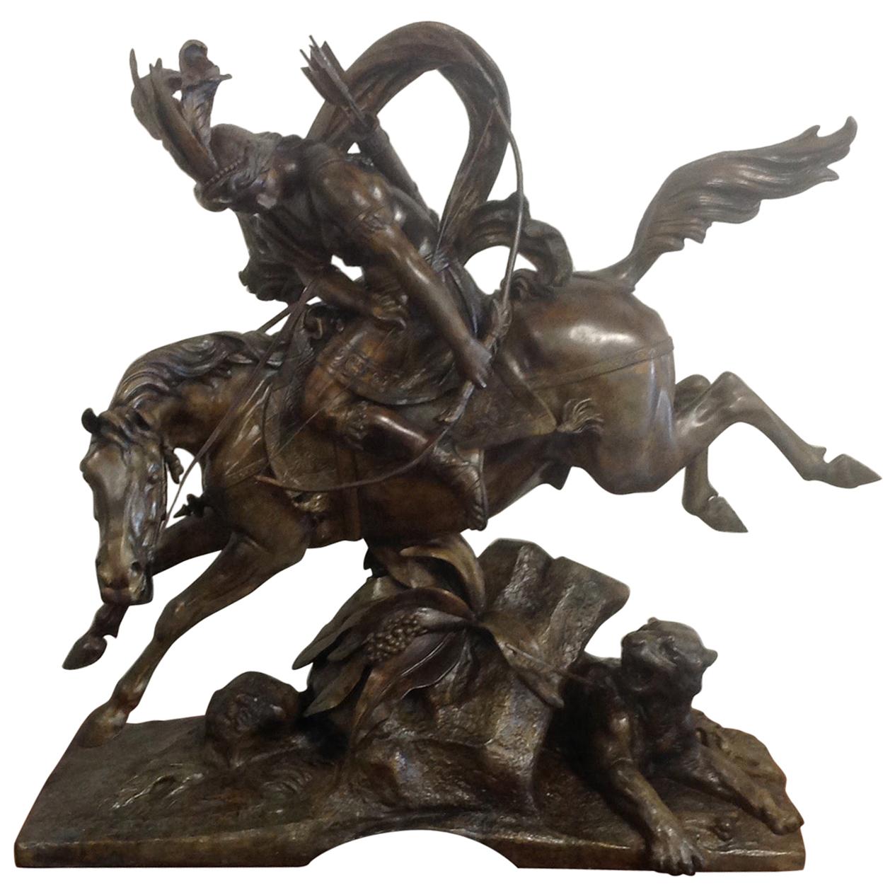 Theodore Gechter Amazing Signed Bronze Group, circa 19th Century
