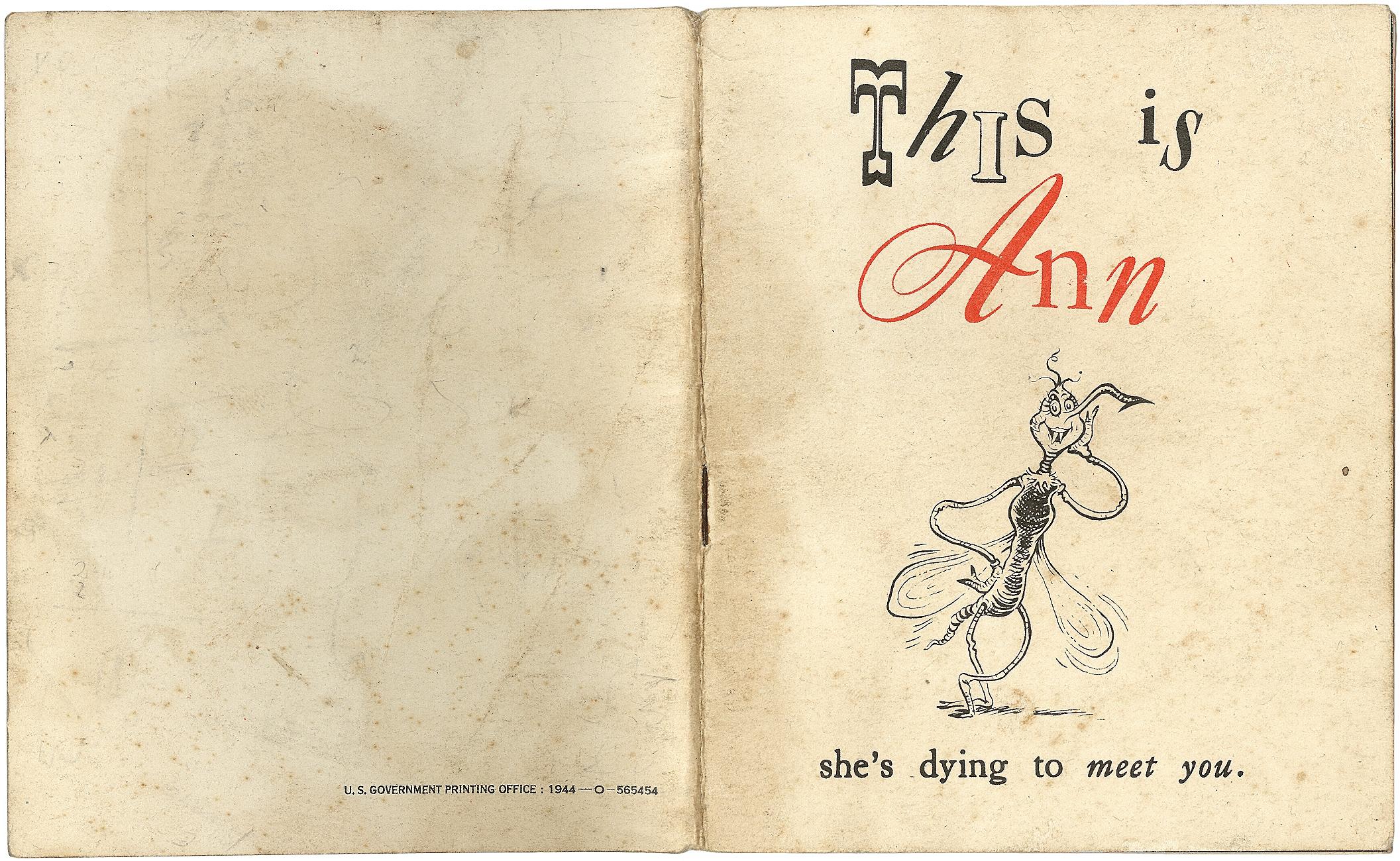American Theodore Geisel - Dr. SEUSS - This is Ann: She's Dying to Meet You - 1944