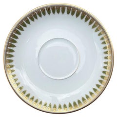 Theodore Haviland Gilt Green and Gold Trinket Dish or Saucer - Limoges France