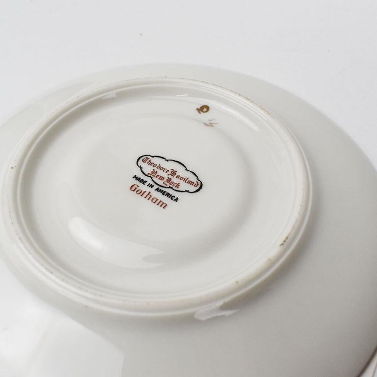 Theodore Haviland Gotham Keramik- Untertassen in Weiß und Gold, 10er-Set (20. Jahrhundert) im Angebot