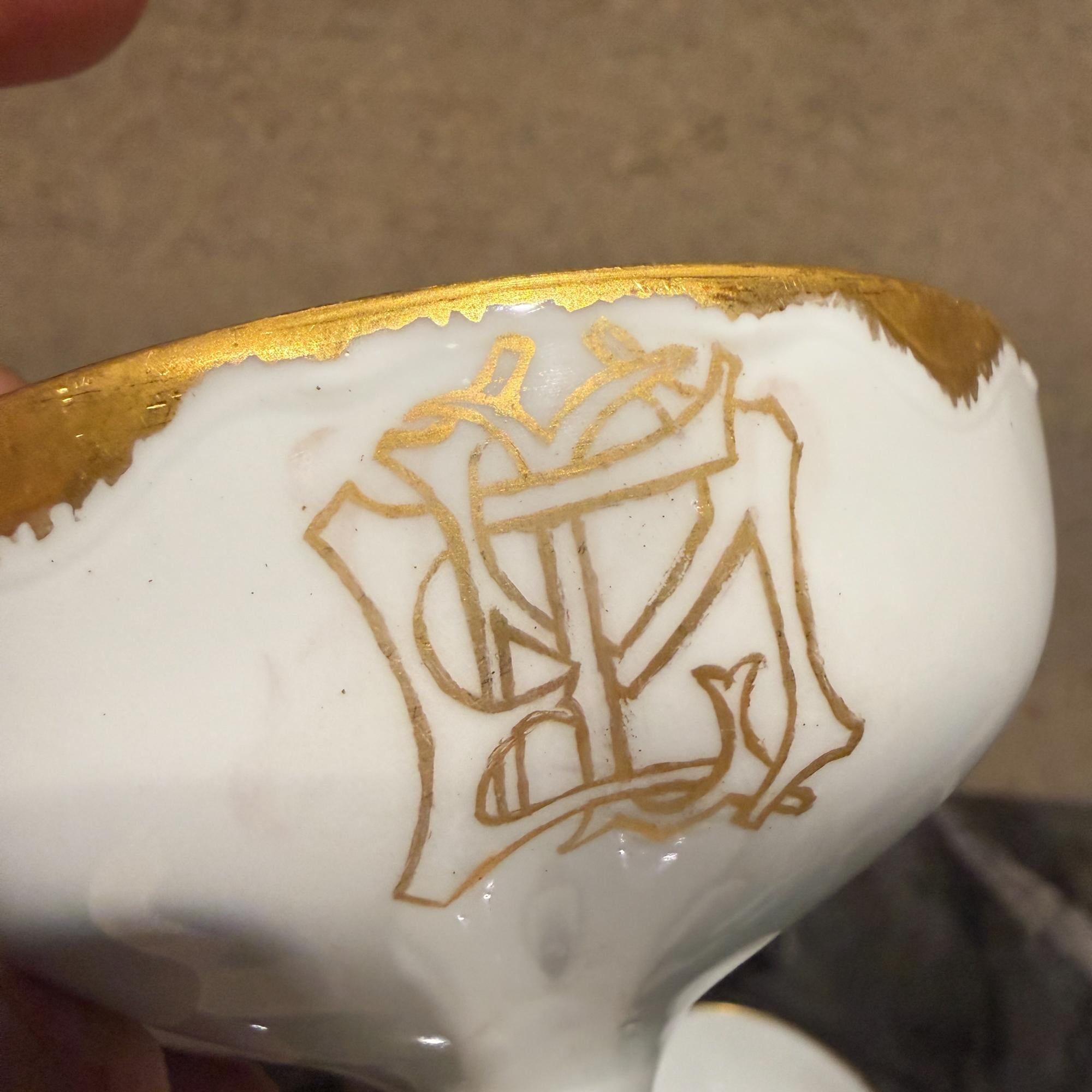 Theodore Haviland Limoges Punch Cups Pair Porcelain For Sale 7