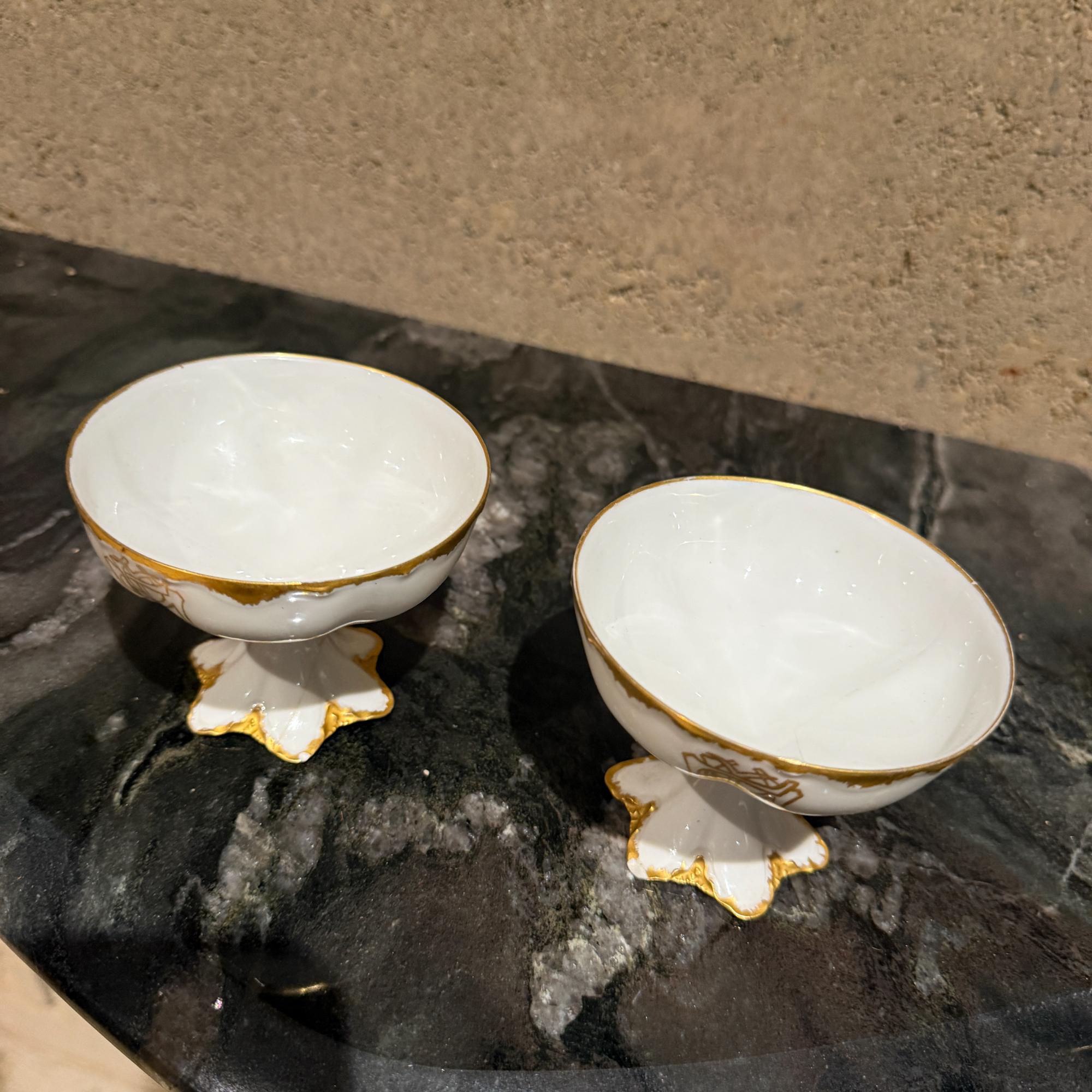 French Provincial Theodore Haviland Limoges Punch Cups Pair Porcelain For Sale