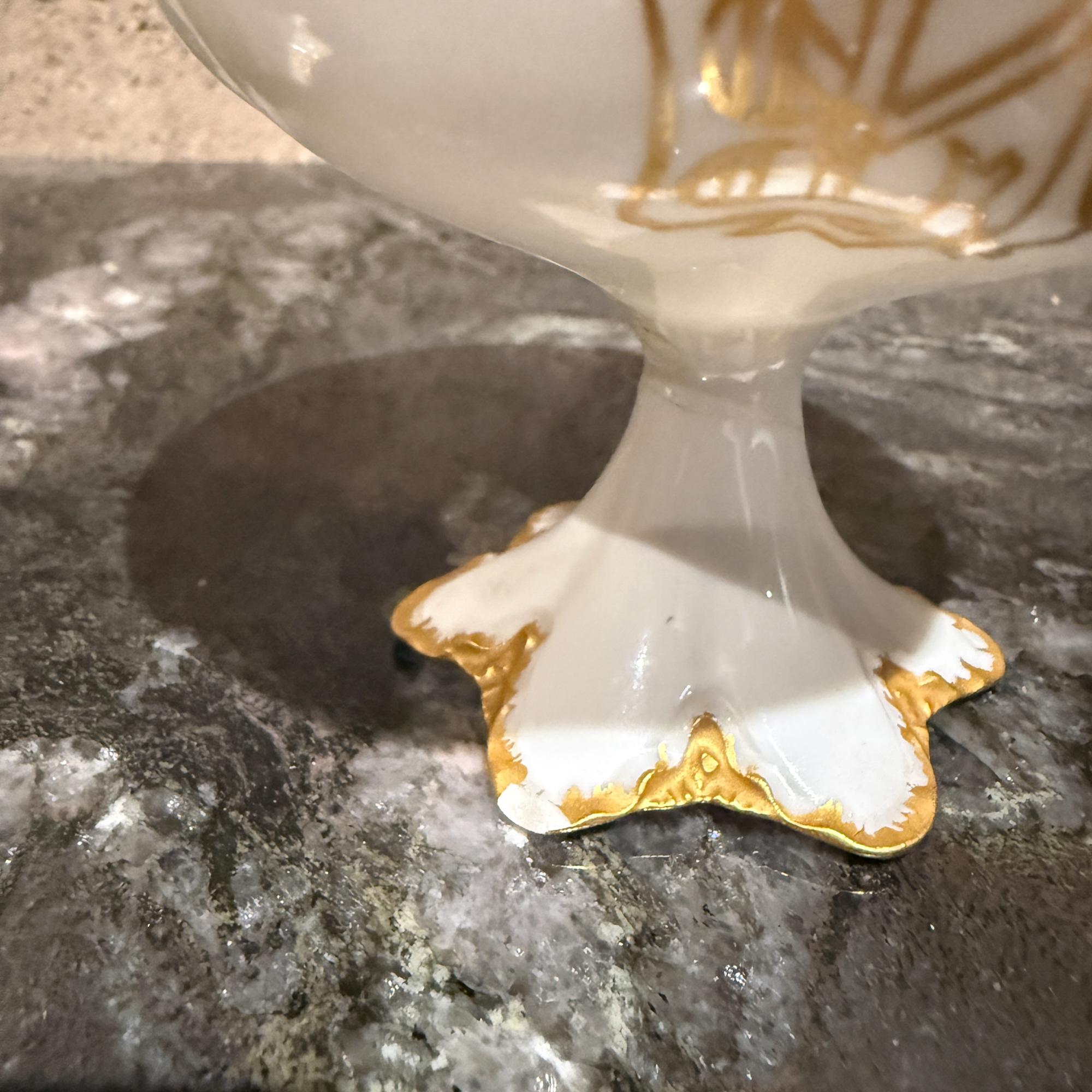 Theodore Haviland Limoges Punch Cups Pair Porcelain In Distressed Condition For Sale In Chula Vista, CA