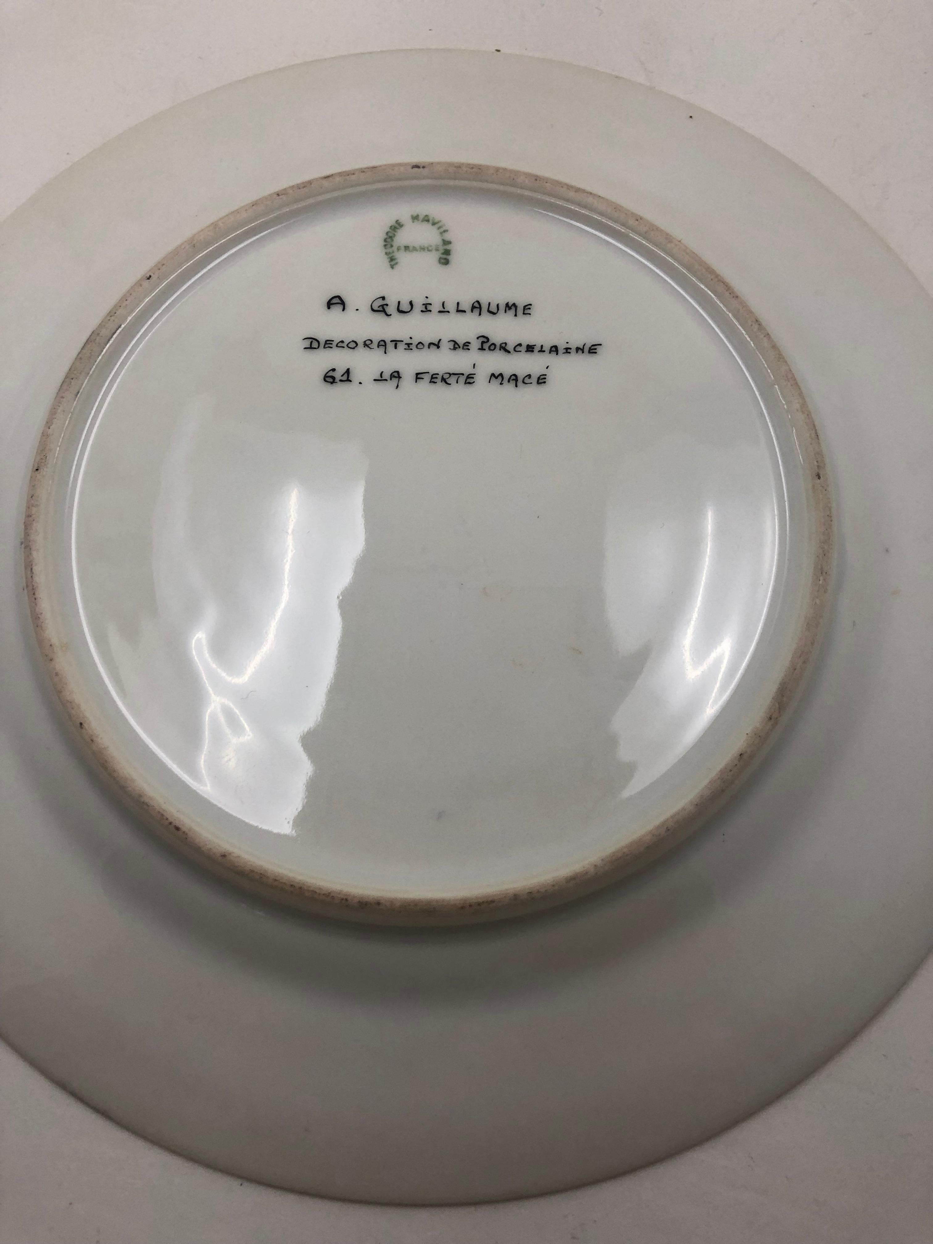 Peint à la main Theodore Haviland, assiette à échantillons de Limoges, début du 20e siècle en vente