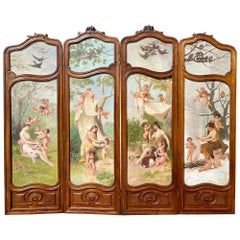 Théodore Jourdan - Screen, The Four Seasons, 19th century
