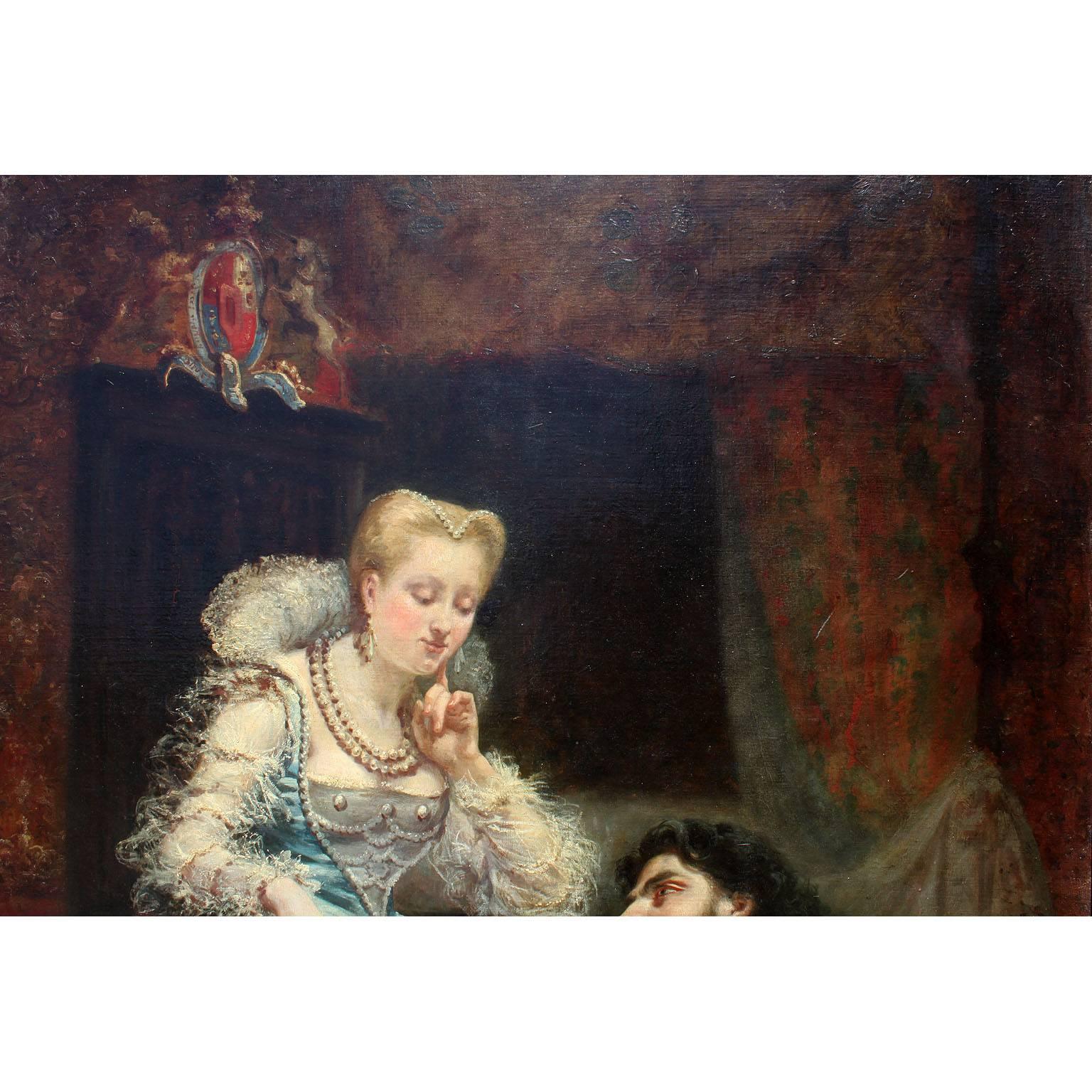 Théodore Lemonnier Fine and Large Oil on Canvas 
