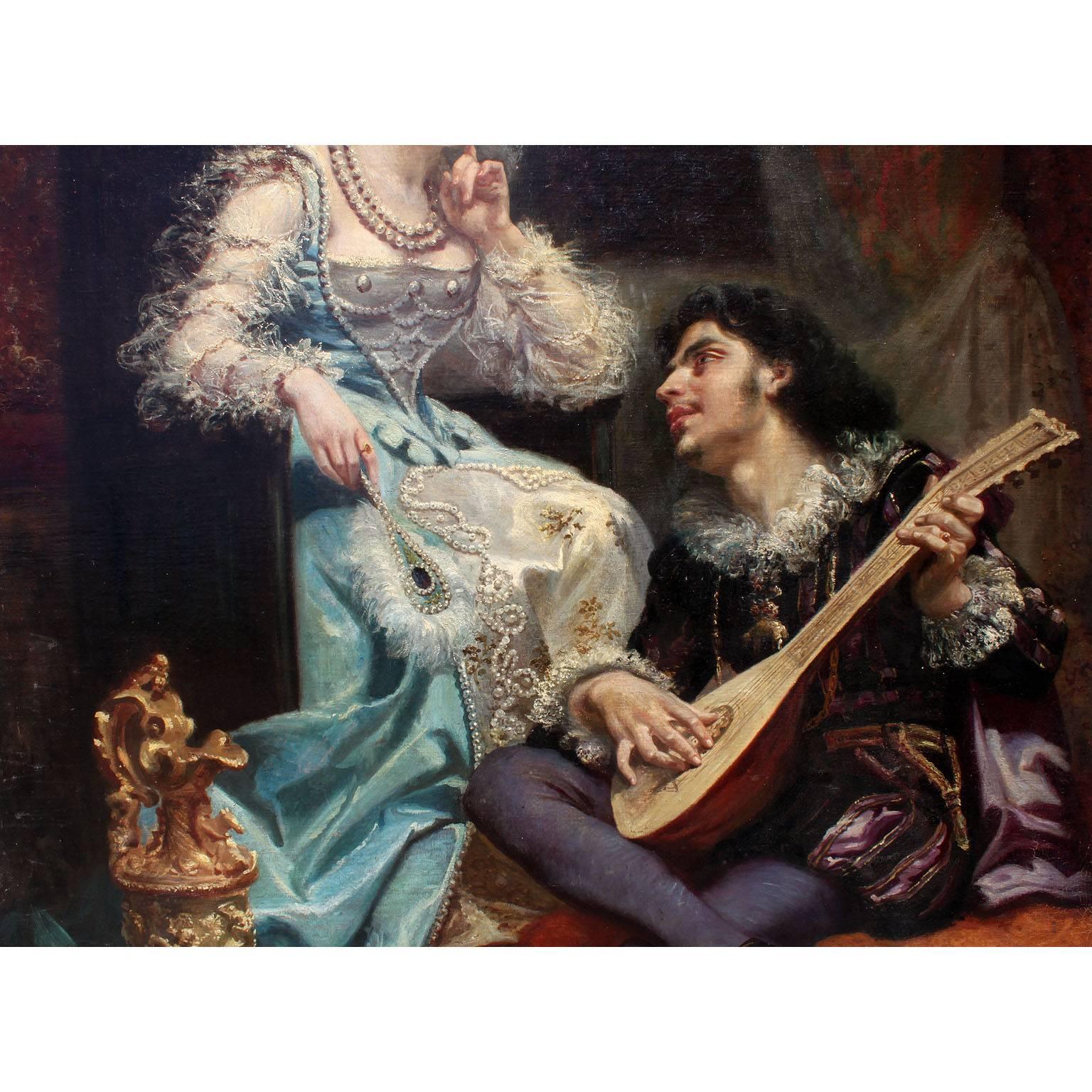 Théodore Lemonnier Fine and Large Oil on Canvas 