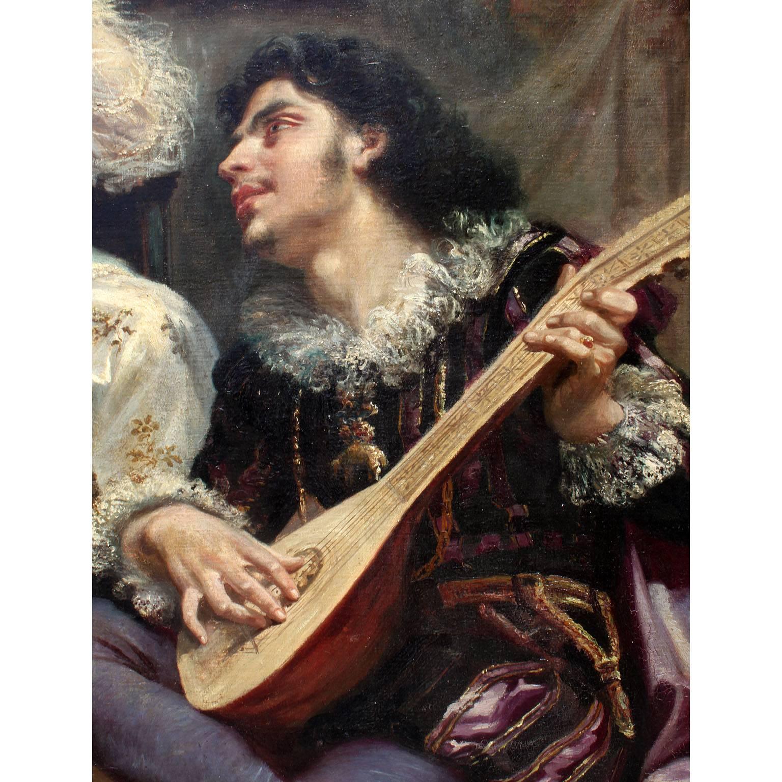 19th Century Théodore Lemonnier Fine and Large Oil on Canvas 
