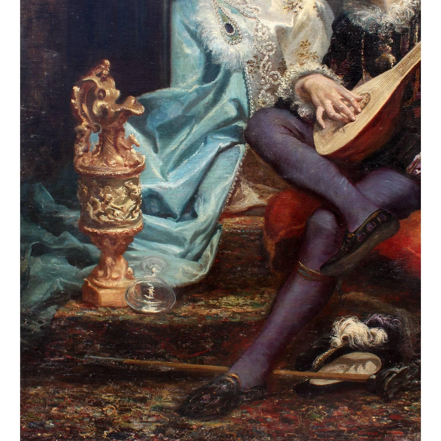 Théodore Lemonnier Fine and Large Oil on Canvas 