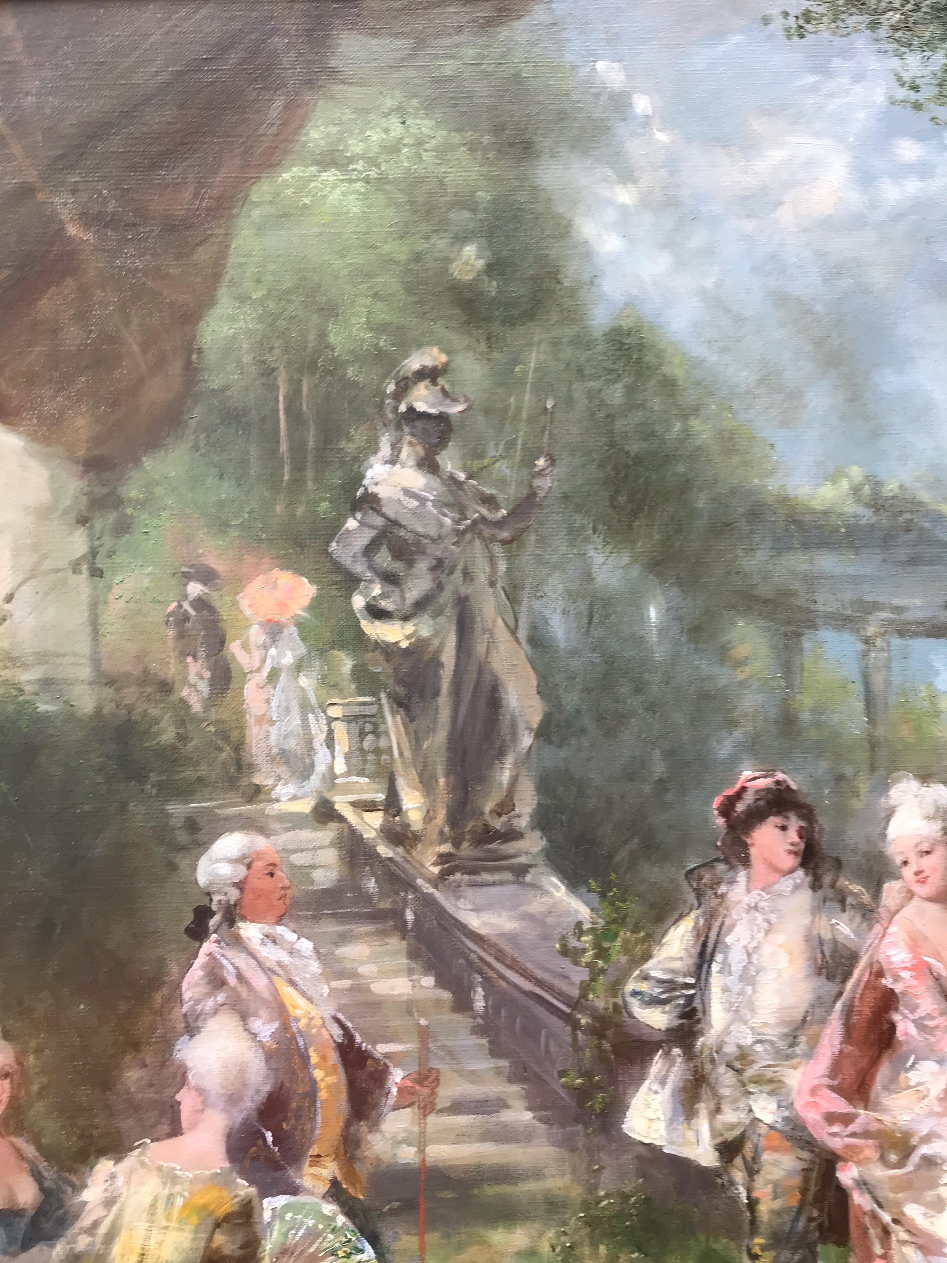 Gentry People in The Park in 18th century (La noblesse dans le parc au 18ème siècle) en vente 1