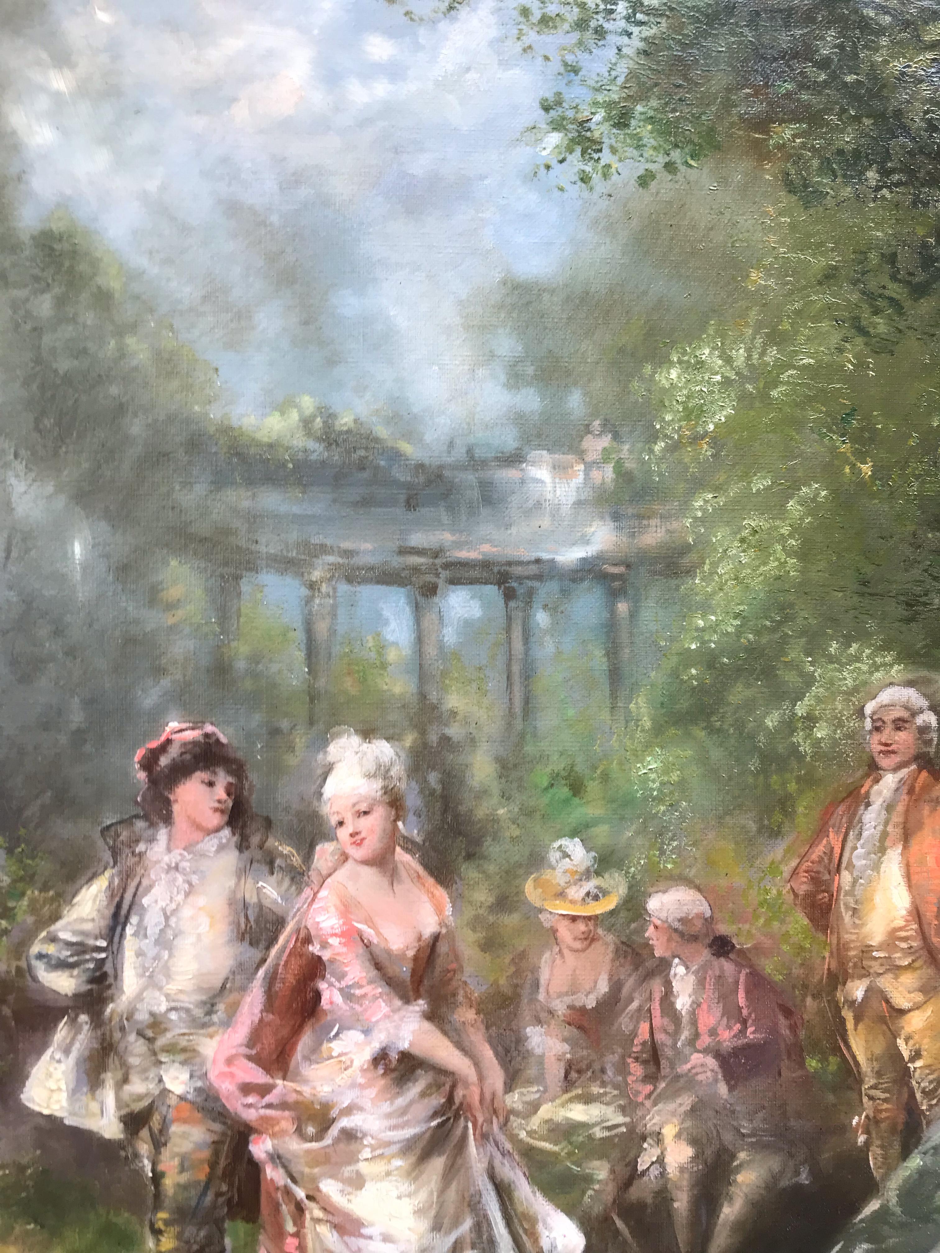 Gentry People in The Park in 18th century (La noblesse dans le parc au 18ème siècle) en vente 2