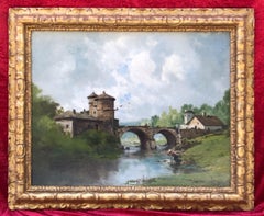 Antique Landscape With Washerwoman