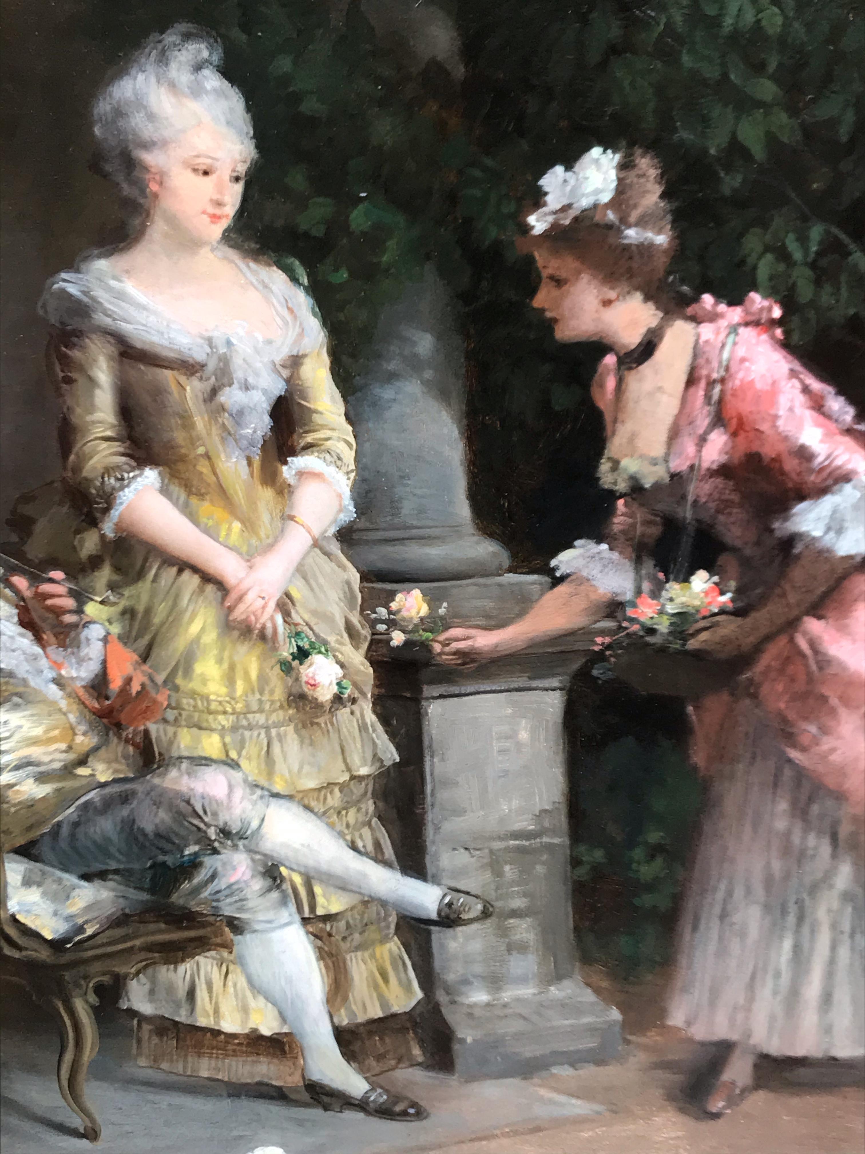 La jeune fille à fleurs - Scène de genre 18ème siècle en vente 2
