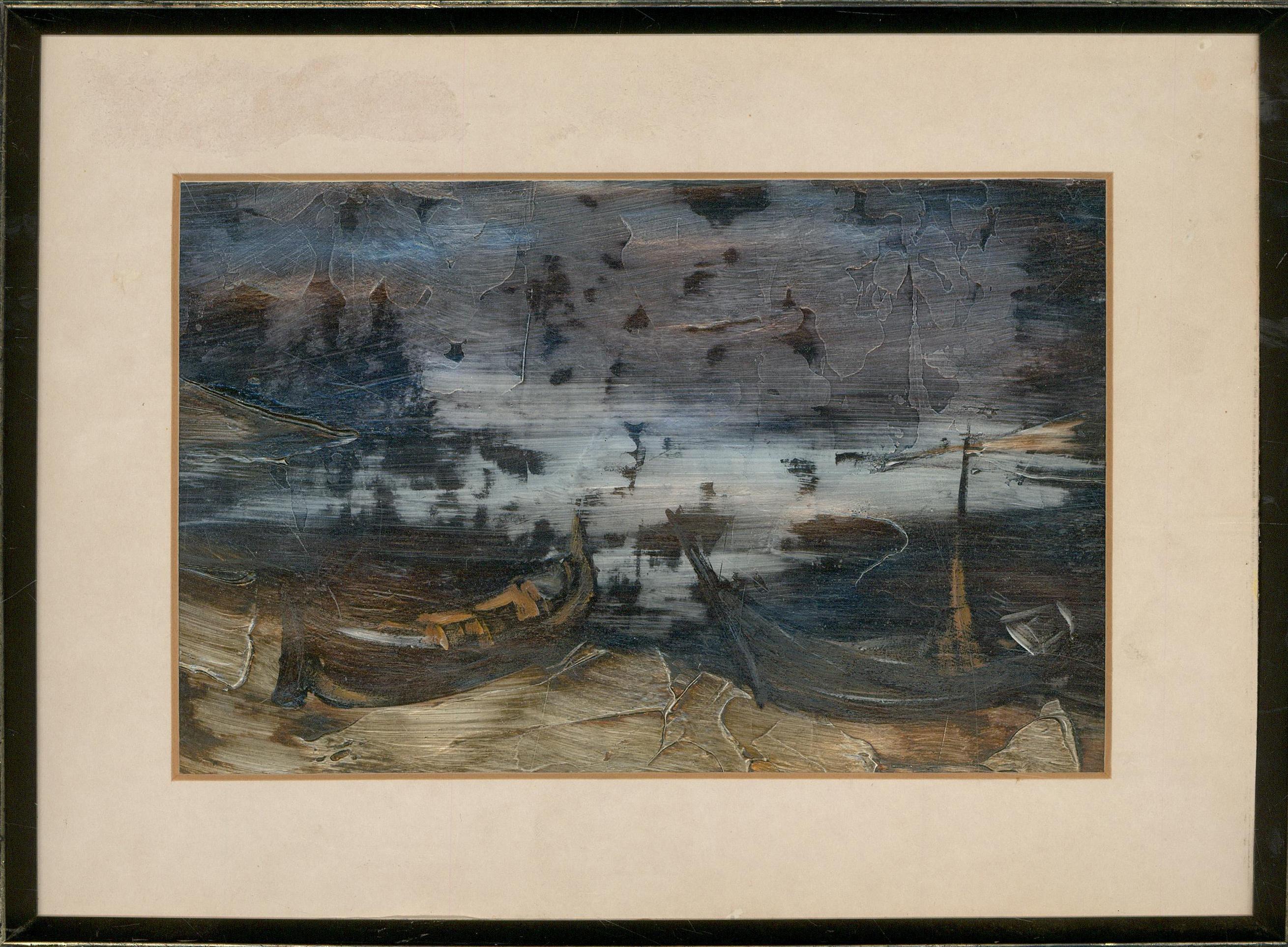 Attrib. Theodore Major - Framed 20th Century Oil, Sullen Boats 2