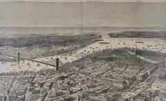 1870 View of Proposed Brooklyn Bridge and New York City