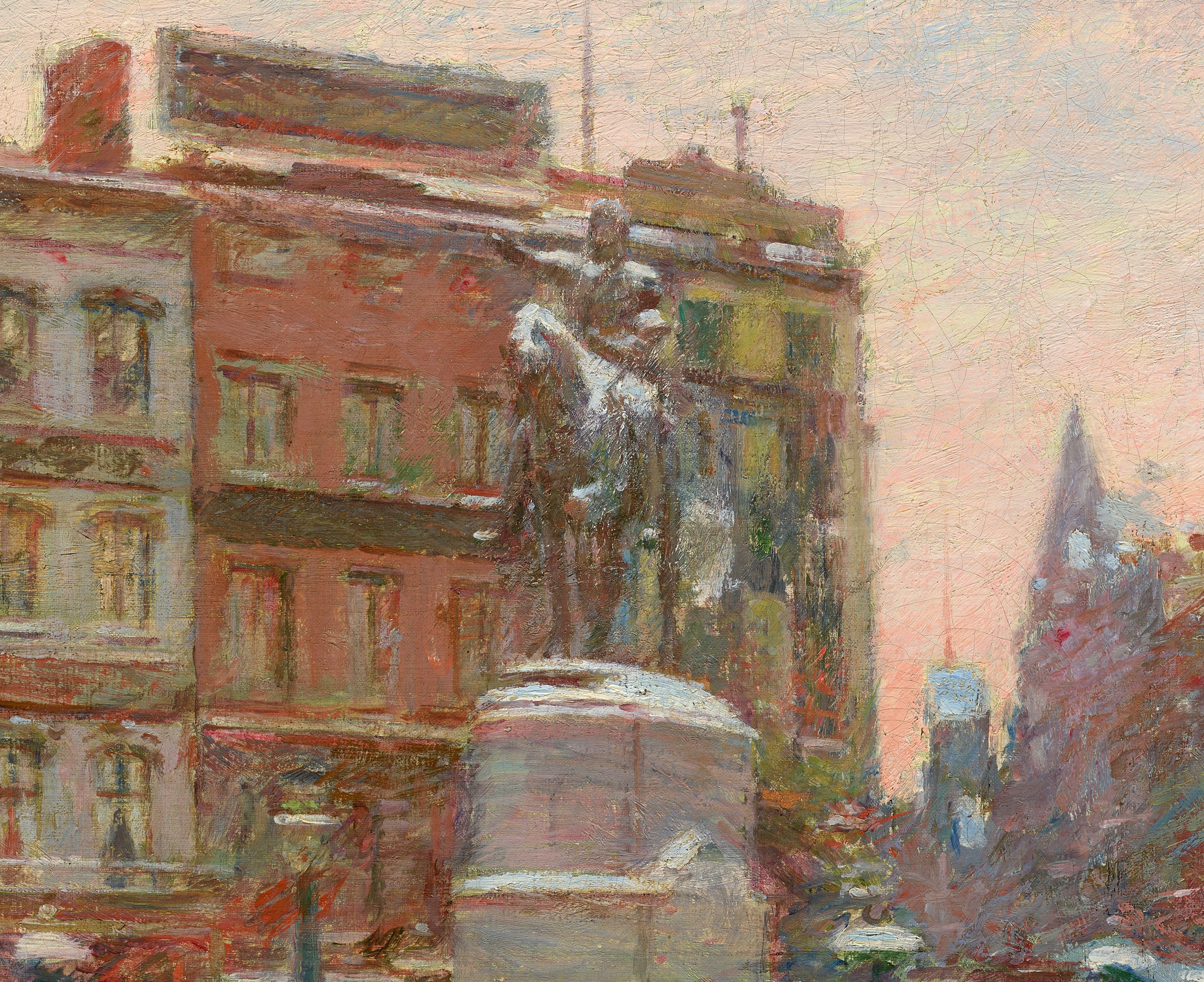 Union Square, Winter (Washington Monument) (Amerikanischer Impressionismus), Painting, von Theodore Robinson