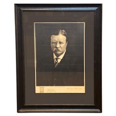 Theodore Roosevelt, acquaforte di Jacques Reich, prova firmata Remarque, 1919