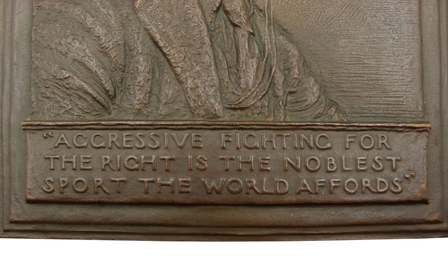 Presented an original Theodore Roosevelt plaque portrait by James Earle Fraser. This work was produced by the Decorative Arts League of New York in 1920. This attractive plaque features the bust likeness of the late President Theodore Roosevelt in a