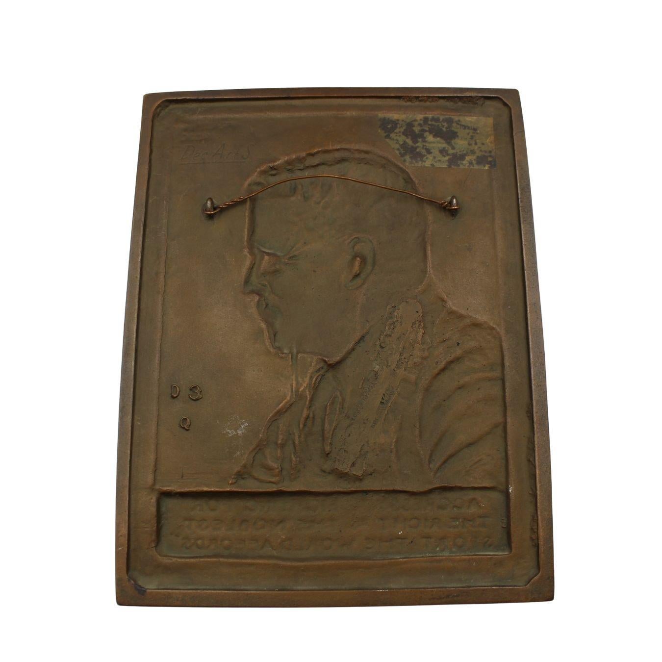 American Theodore Roosevelt Plaque Portrait by James Earl Fraser, 1920