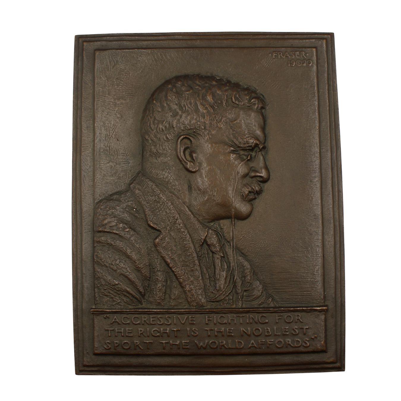 Early 20th Century Theodore Roosevelt Plaque Portrait by James Earl Fraser, 1920