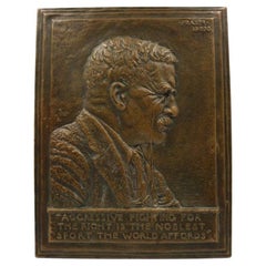 Portrait sur plaque de Theodore Roosevelt par James Earl Fraser, 1920