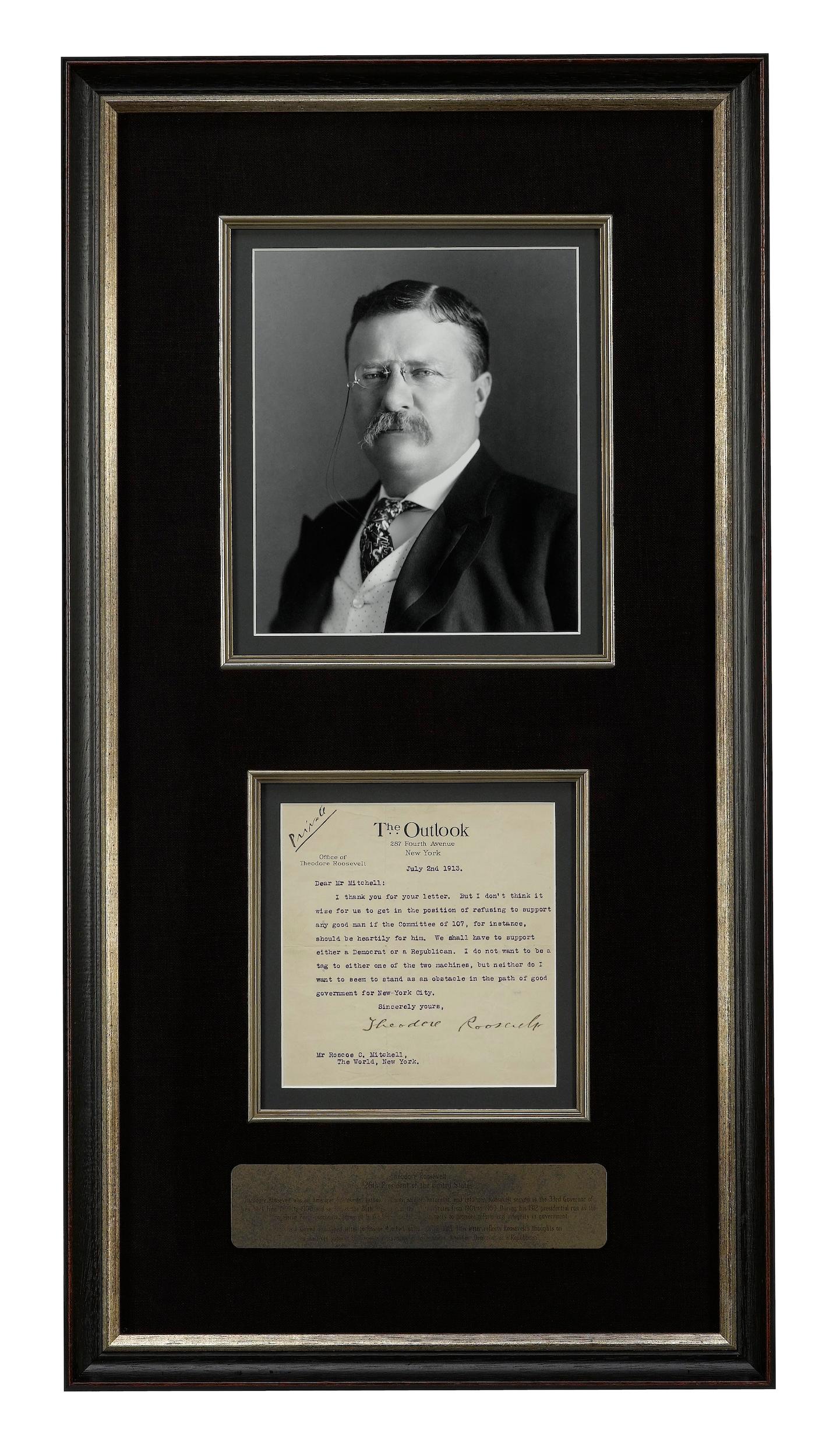 Theodore Roosevelt, signierter Brief, 1913 im Zustand „Gut“ in Colorado Springs, CO
