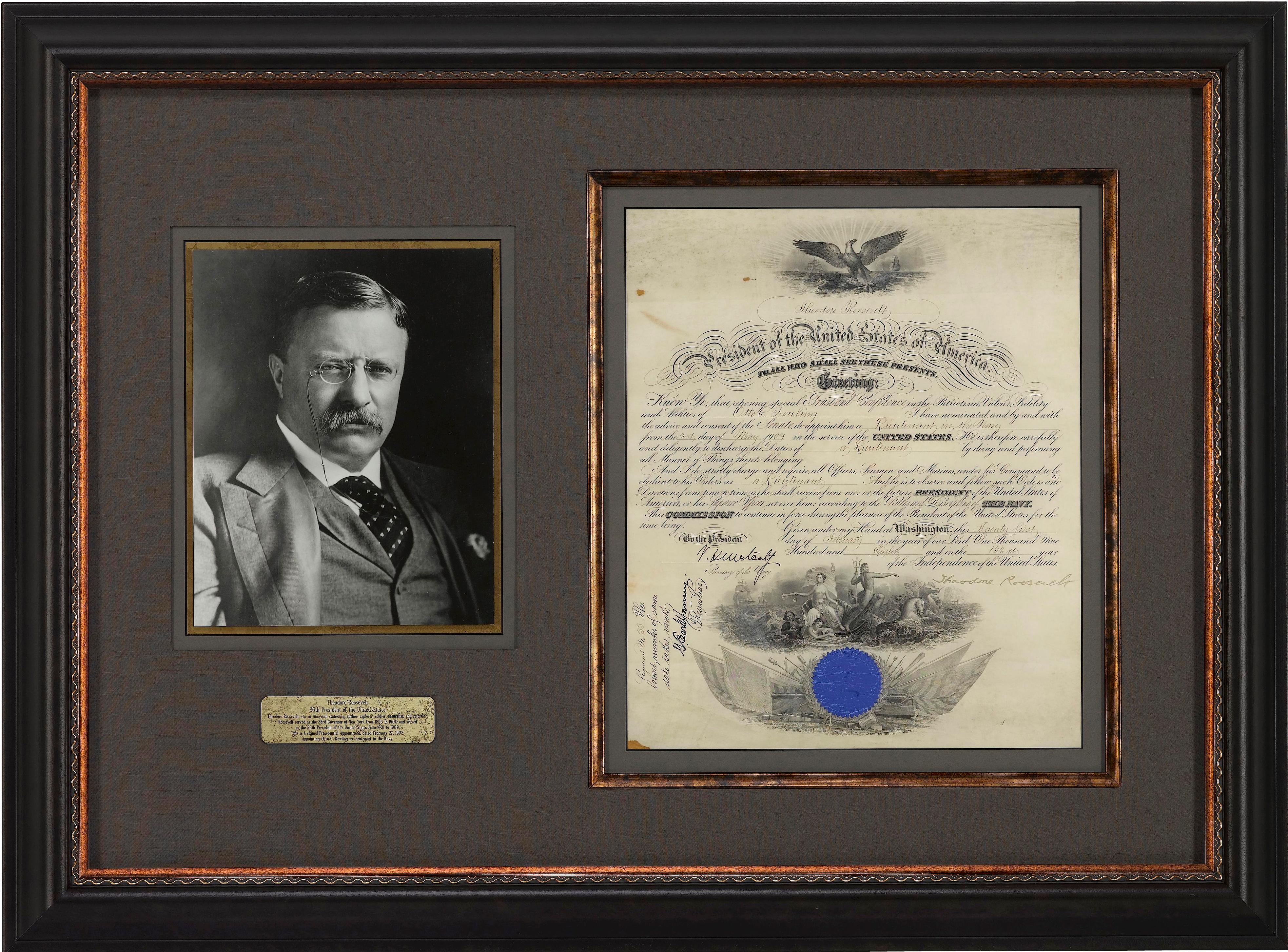 Viene presentata una nomina presidenziale firmata da Theodore Roosevelt di Otto C. Dowling a 