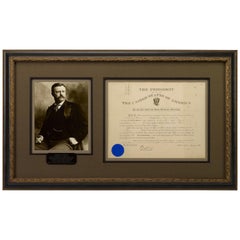 Antique Theodore Roosevelt Signed Presidential Military Appointment Document, circa 1903
