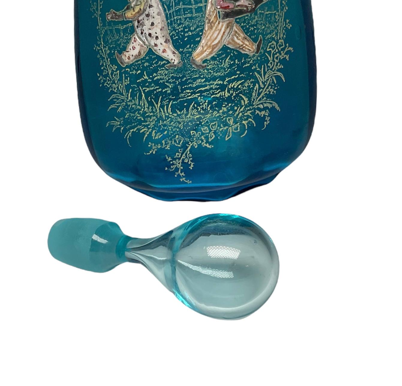 Carafe bohème en verre bleu royal de Bohème Theodore Rossler en vente 4