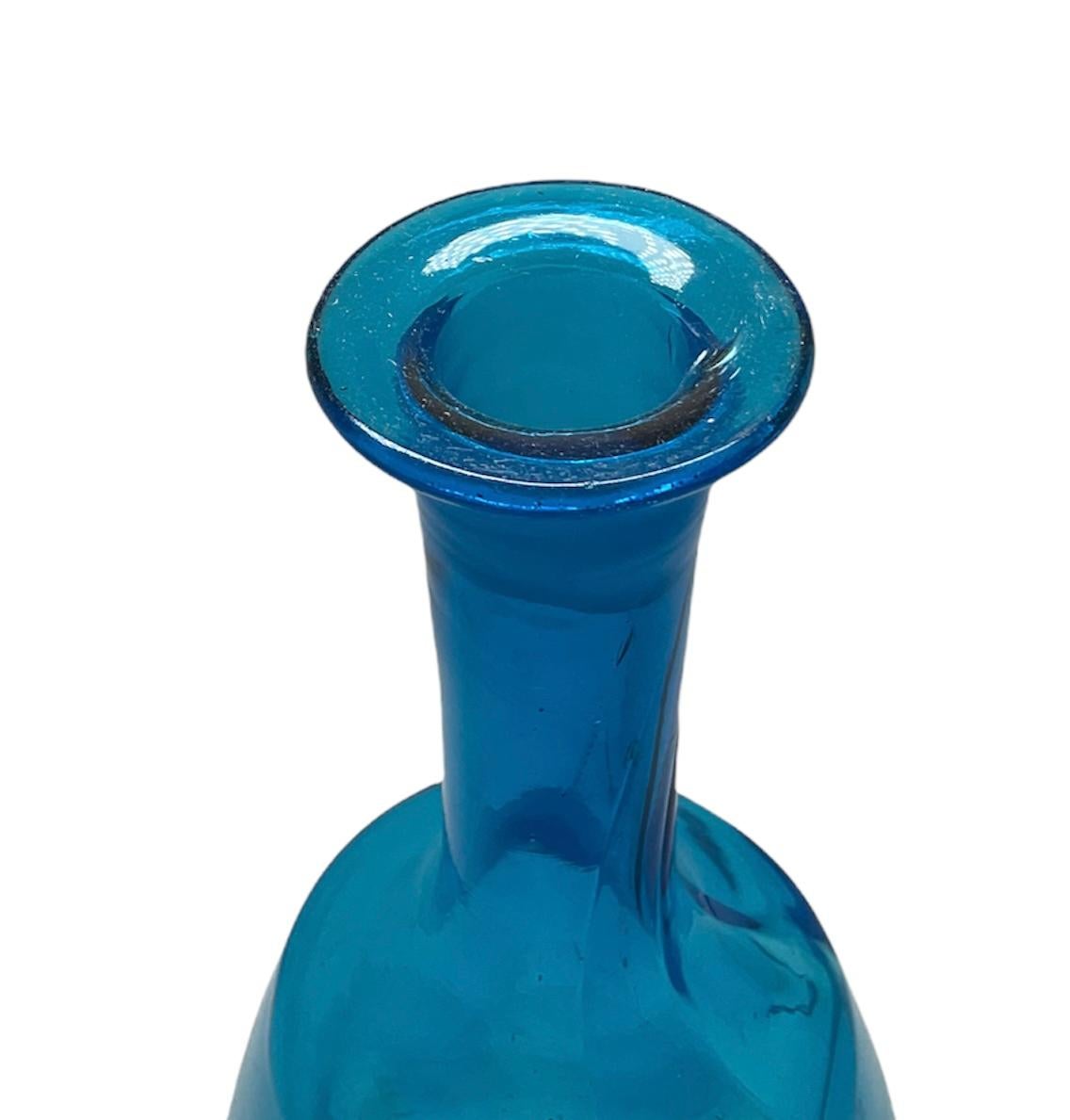 Theodore Rossler Bohemian Royal Blue Glass Decanter For Sale 3