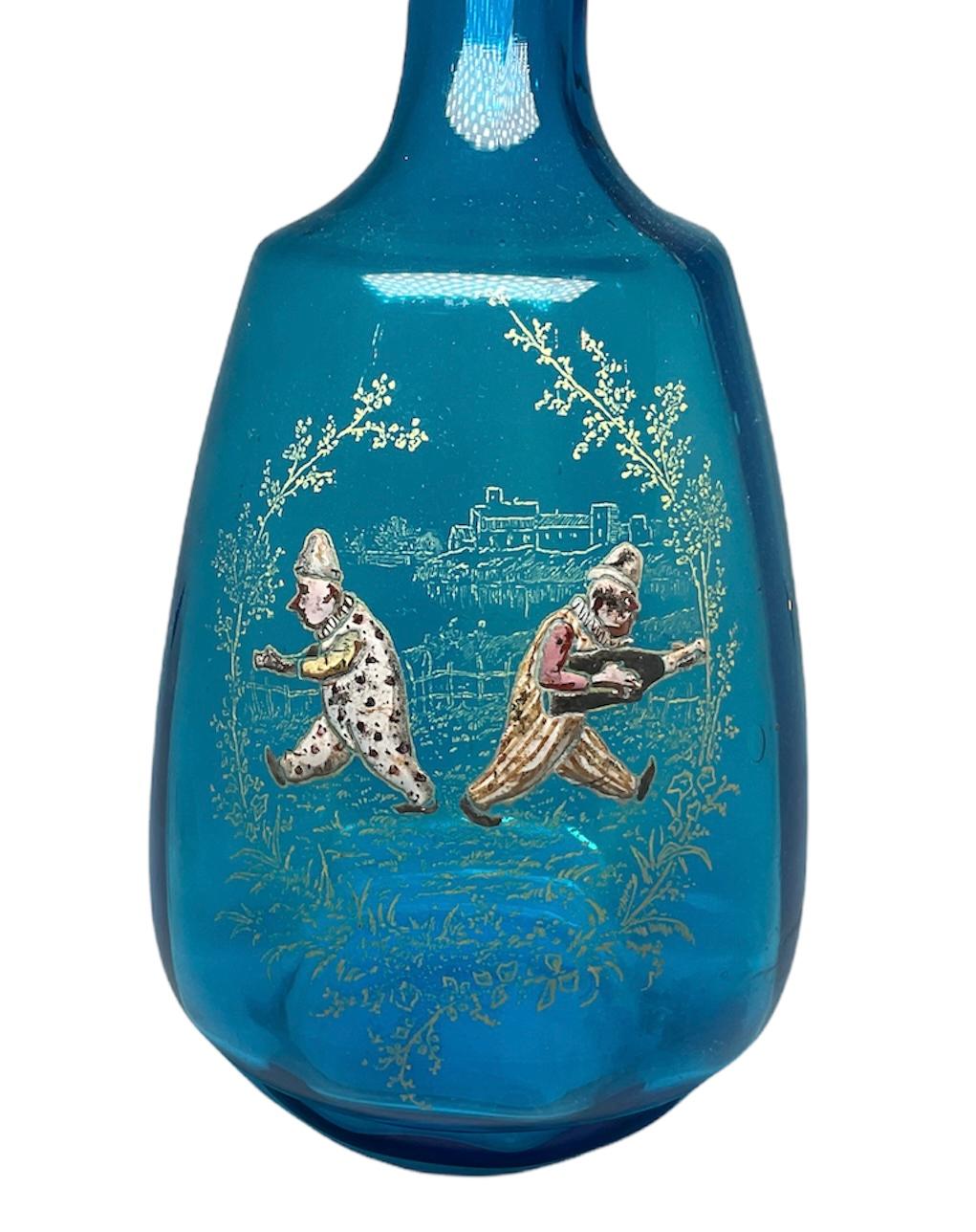 Tchèque Carafe bohème en verre bleu royal de Bohème Theodore Rossler en vente