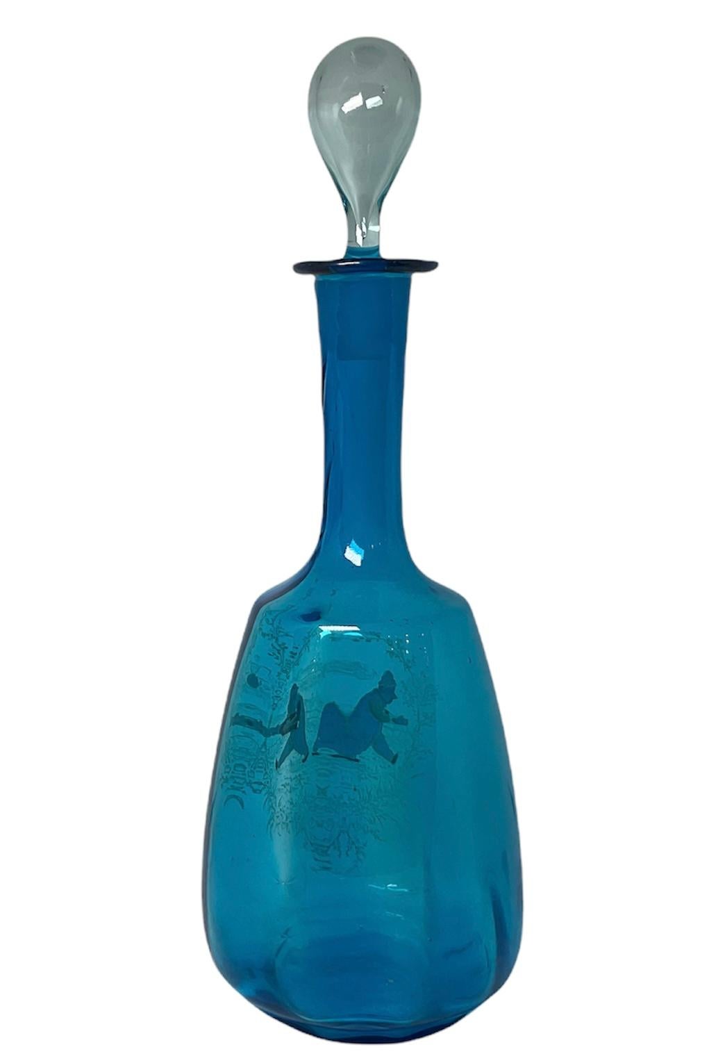 Carafe bohème en verre bleu royal de Bohème Theodore Rossler Bon état - En vente à Guaynabo, PR
