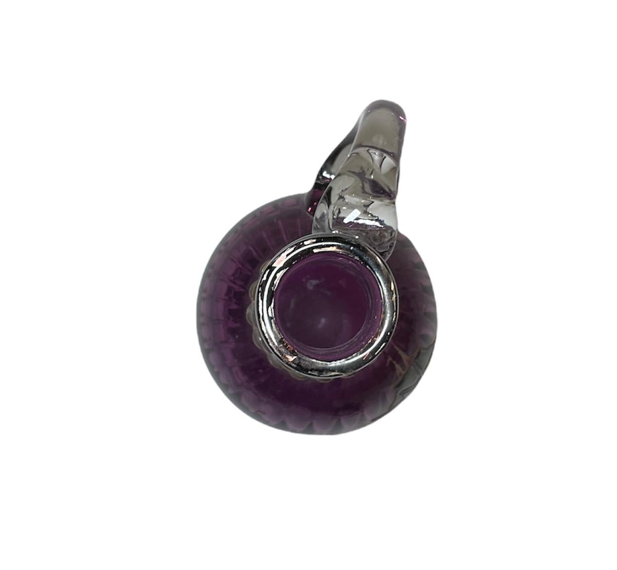 20th Century Theodore Rossler Purple Glass Wine Decanter For Sale
