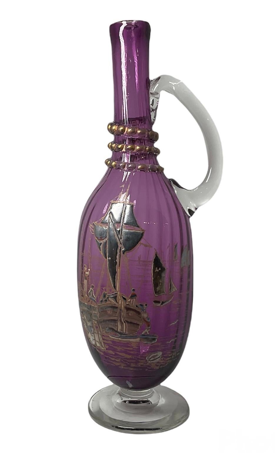 Theodore Rossler Purple Glass Wine Decanter For Sale 1