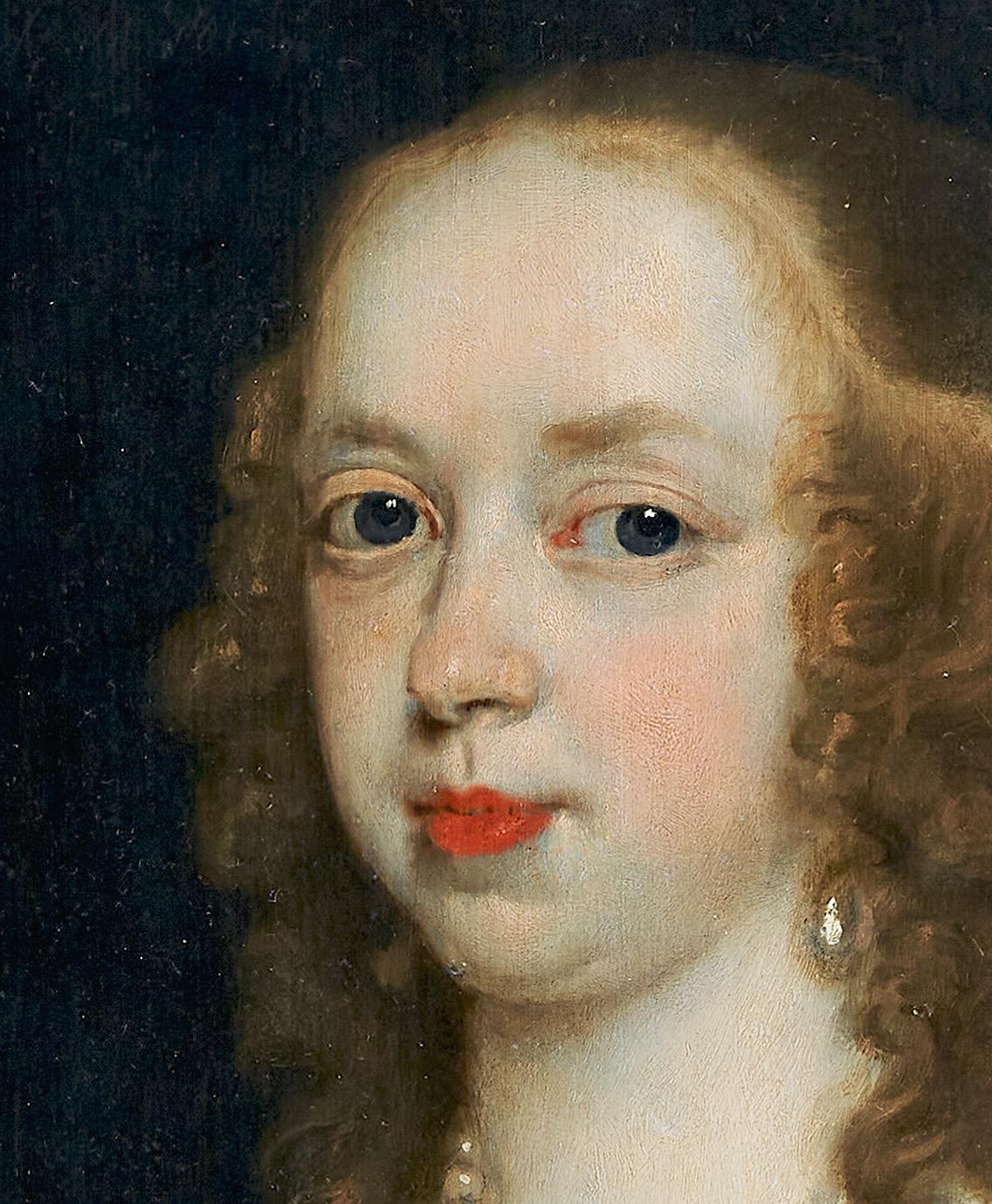 Contessa di Peterborough, Ritratto di una signora in abito blu - Painting Barocco di Theodore Russel