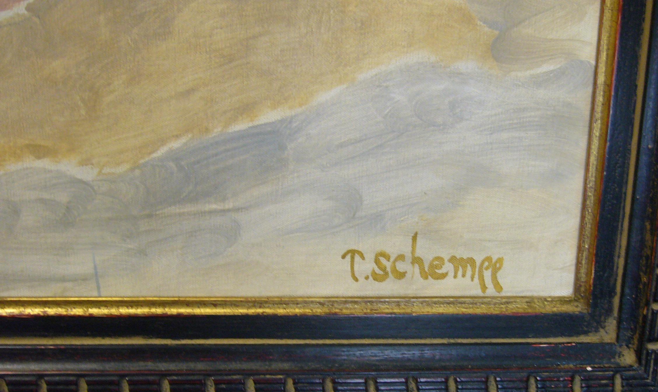 Paysage de la méditerranée 2 - Huile sur toile, 65x81 cm. - Post-Impressionist Painting by Theodore Schempp