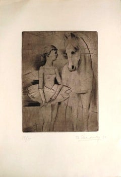 Le cheval et la danseuse - eau-forte de Theodore Stravinsky - 1932