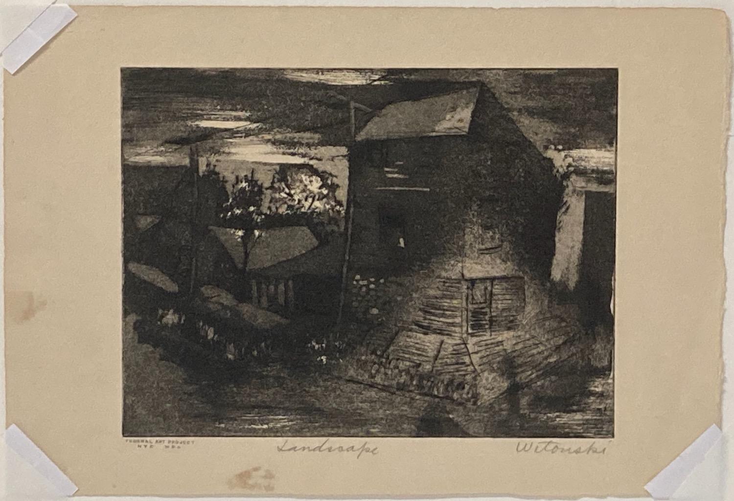 Ted Witonski, NYC (Chelsea) Tiefdruck der Skyline-Intaglio – Print von Theodore 'Ted' John Witonski