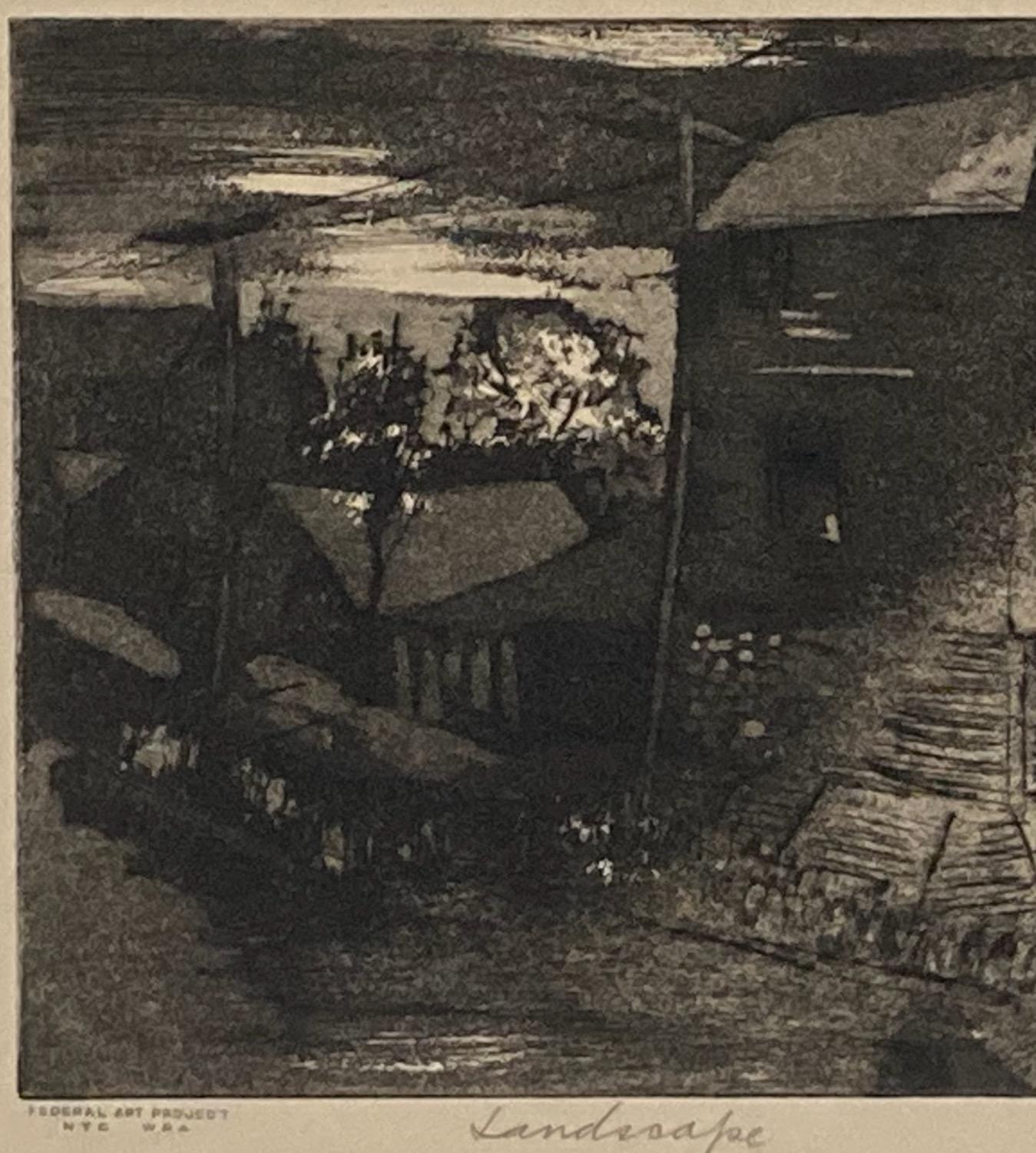 Ted Witonski, NYC (Chelsea) Tiefdruck der Skyline-Intaglio im Angebot 1