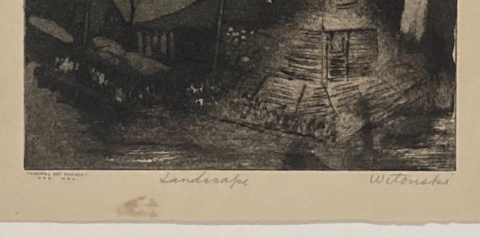 Ted Witonski, NYC (Chelsea) Tiefdruck der Skyline-Intaglio im Angebot 2