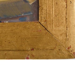 Theodore Tihansky (American , b. 1953 - d. 2019)  "Roofs on Cliff Edge" painting