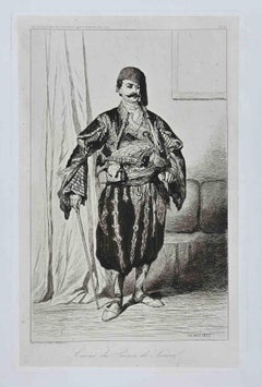 Cavas du Prince de Serviel – Original-Radierung von Thodore Valrio – 1855