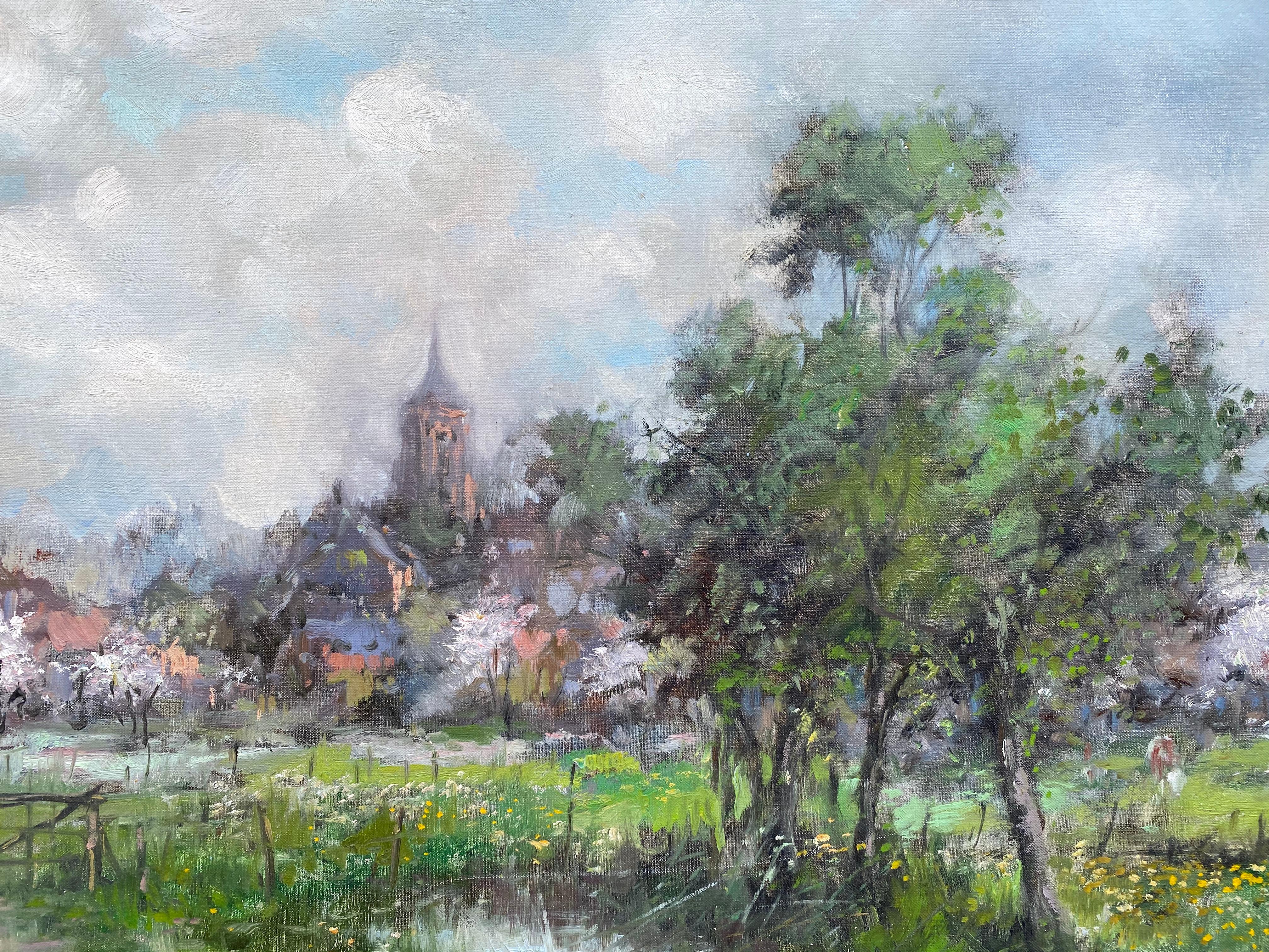 “Springtime in Schijndel” - Painting by Theodore Van Oorschot